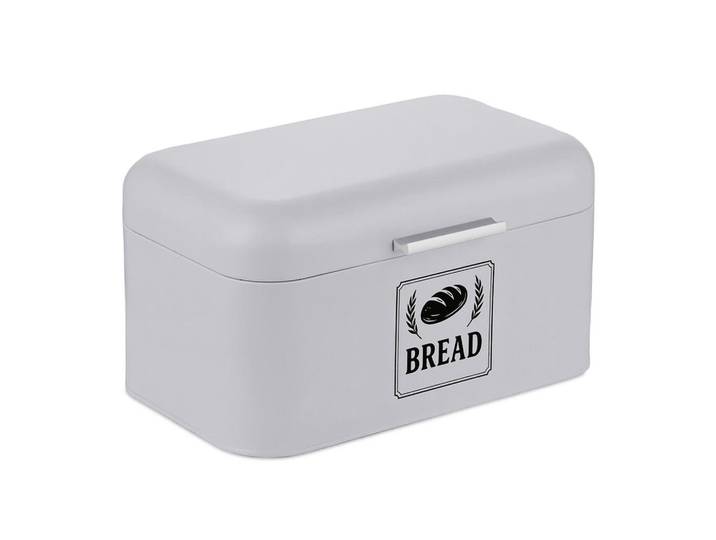 Relaxdays Brotkasten Grau Metall Retro, Oval, 30x16.5x19 cm, Geschirr, Tischkultur & Serviergeschirr, Brotkorb