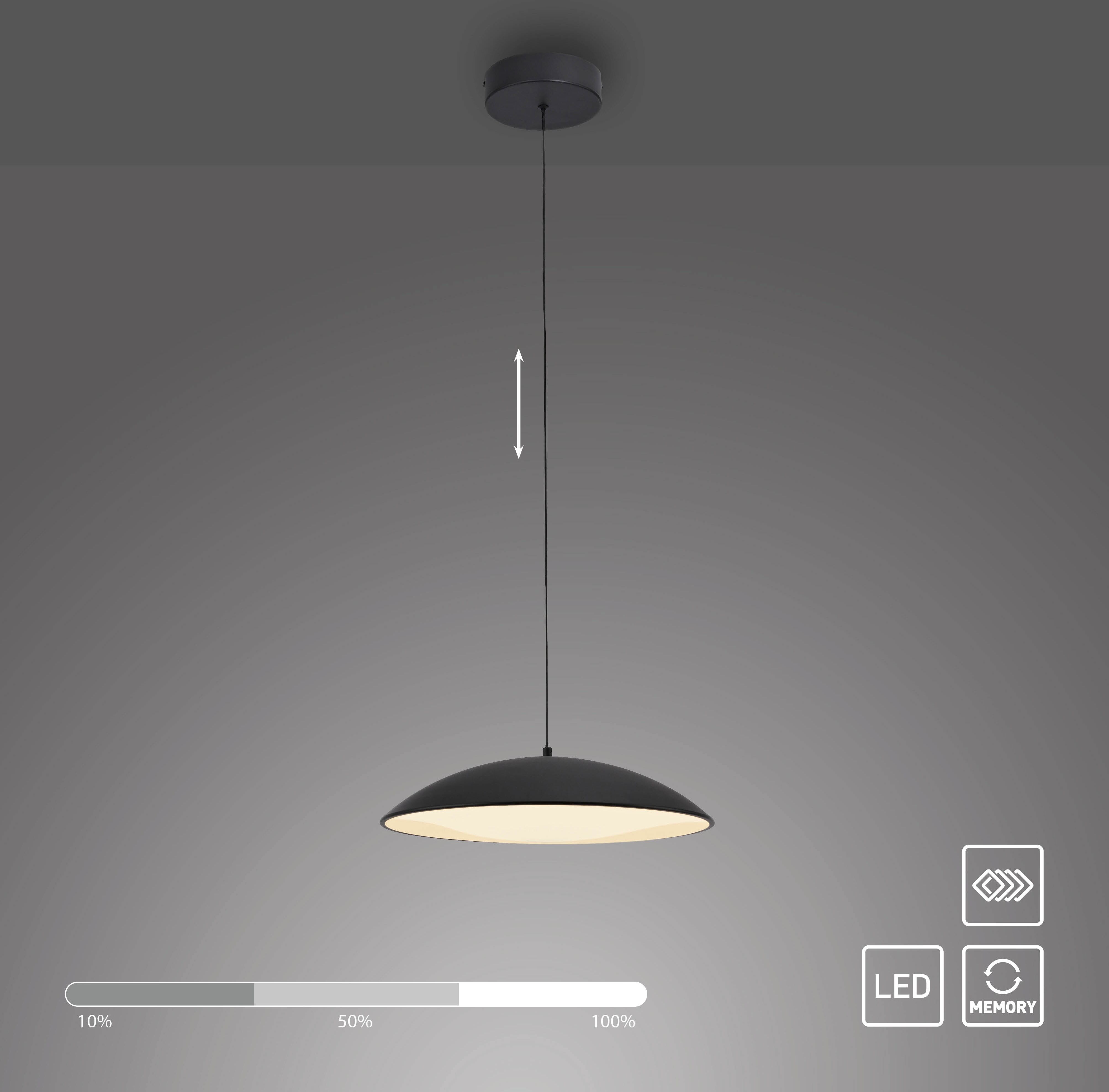 LED Pendelleuchte "LENTE", schwarz, 1, Ø 40cm H: 30cm, 1 Stk., SCHÖNER WOHNEN-KOLLEKTION, Leuchten, SCHÖNER WOHNEN Kollektion, Downlight, LED Pendelleuchte