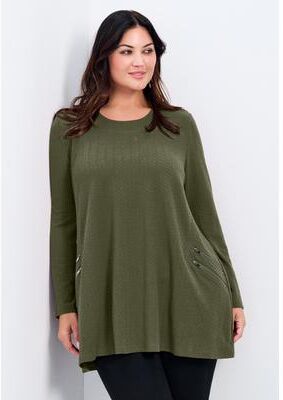 Plus Size Women's Alina Hacci Zip Detail Tunic by Avenue in Olive (Size 16)