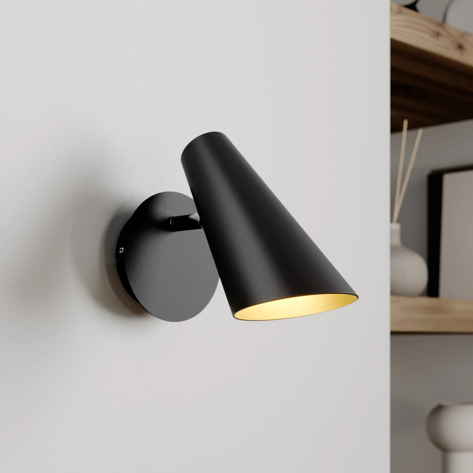 Lucande Wibke Wandlamp Black - Scandinavisch Design - Metaal