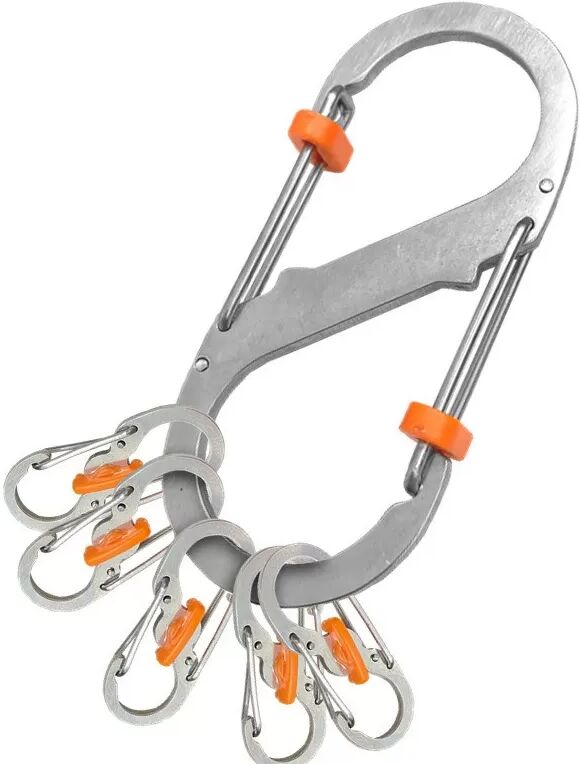 INF Großer abschließbarer Achter-Karabiner-Satz – Edelstahl, Mehrfarbige Optionen Silber