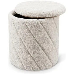 Vicco, Hocker, Hocker Novin, Weiss/Eiche, 43 x 45 cm