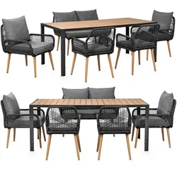 Swing&Harmonie Gartenmöbel Lounge-Set „SiennaXL“ für 6 Personen - anthrazit/holz