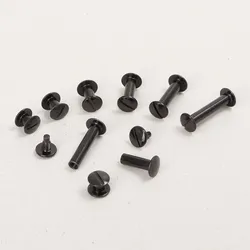 100 Buchschrauben schwarz verzinkt 2 mm, Metall