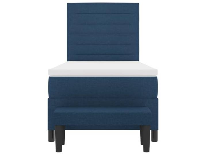 PUGYNBK Boxspringbett, Blau, 80 x 200 cm, Stoff Verstellbares Kopfteil, gefederter Lattenrost, Holzstruktur, weich gepolstert