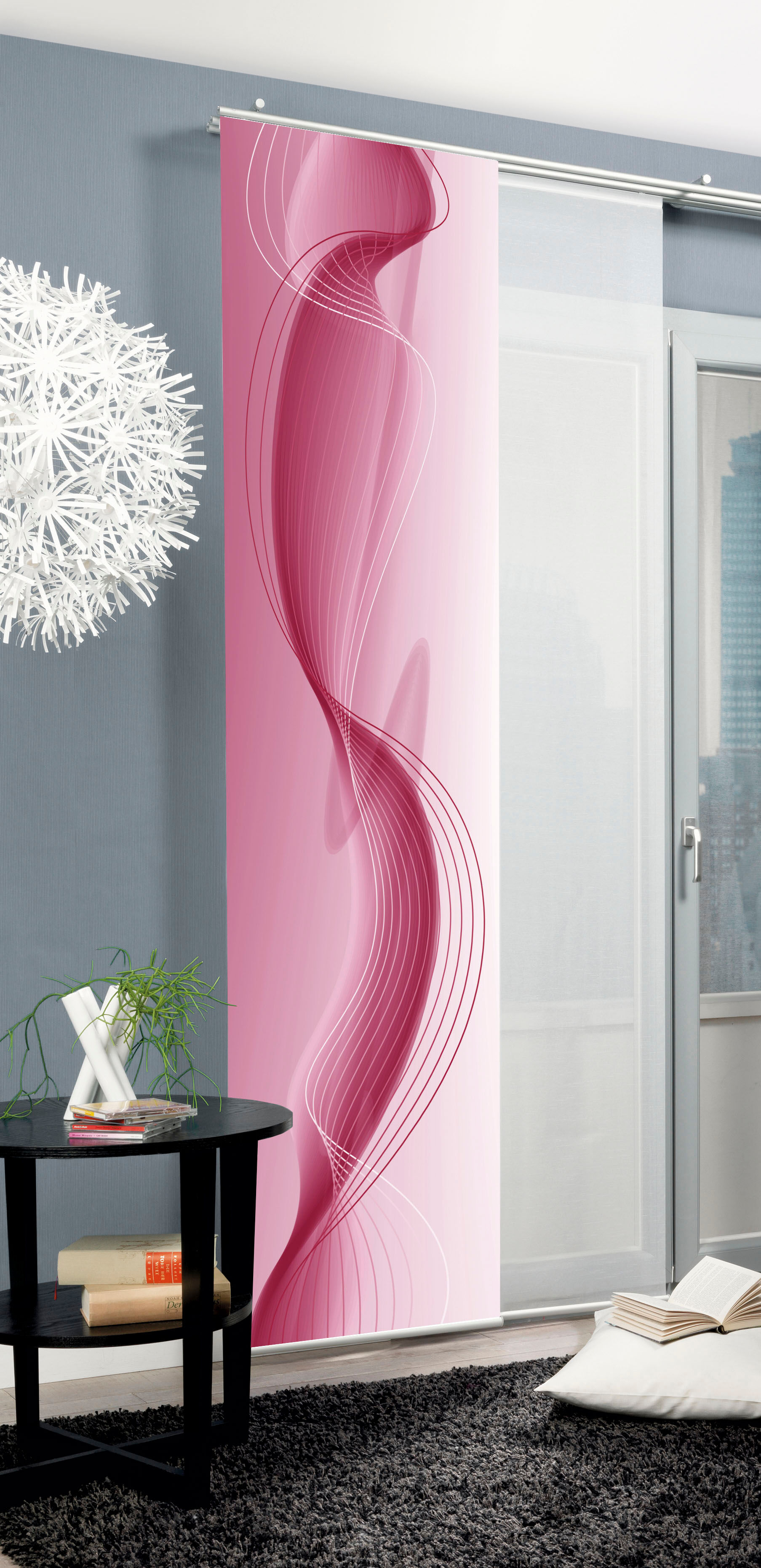 Schiebegardine HOME WOHNIDEEN "FILIZ" Gr. 1, rot, B:60cm H:245cm, Polyester, Gardinen, Schiebegardine, Schiebegardine FILIZ digitalbedruckt