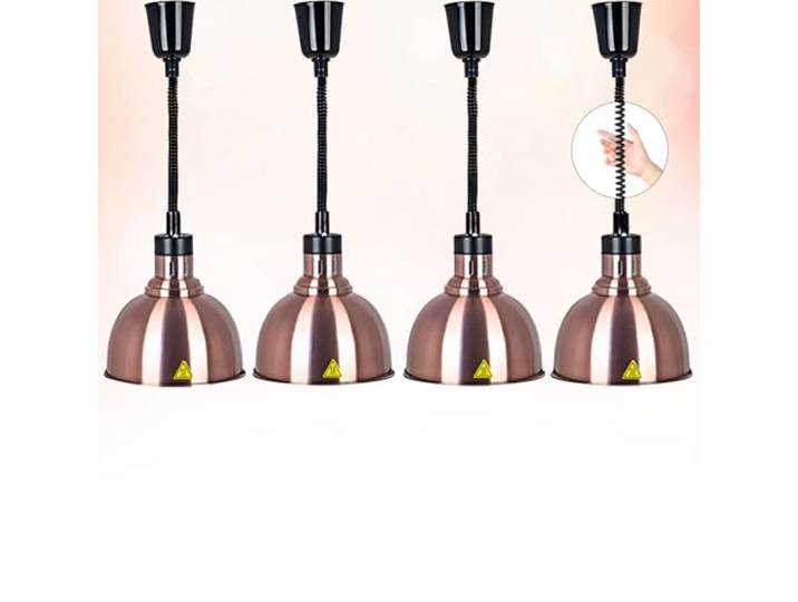 Aocay Wärmelampe Gastronomie für Speisen, Wärmelampe Küche Gastro 19/25 cm Höhenverstellbare Speisenwärmer Lampe Buffet/Küche, Hängende Lebensmittel Wärmelampe Küche für Essen