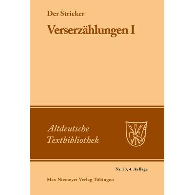 Verserzählungen I, Taschenbuch von Der Stricker, De Gruyter, 978-3-11-048367-3