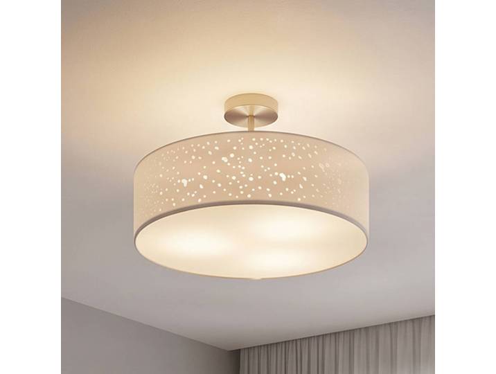 Deckenleuchte Umma Lindby, dimmbar, weiß / opal, für Wohn- / Esszimmer, Textil / Stoff / Seide, Modern