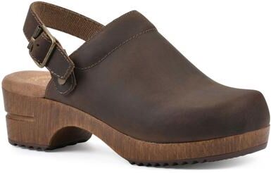Women's Being Clog by White Mountain in Brown Leather (Size 9 M)