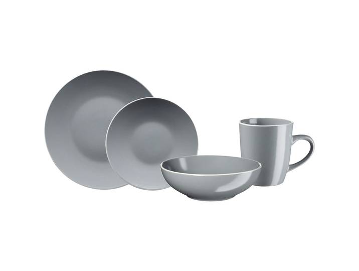 Geschirr-Set Elissa grau Keramik - Geschirr-Set