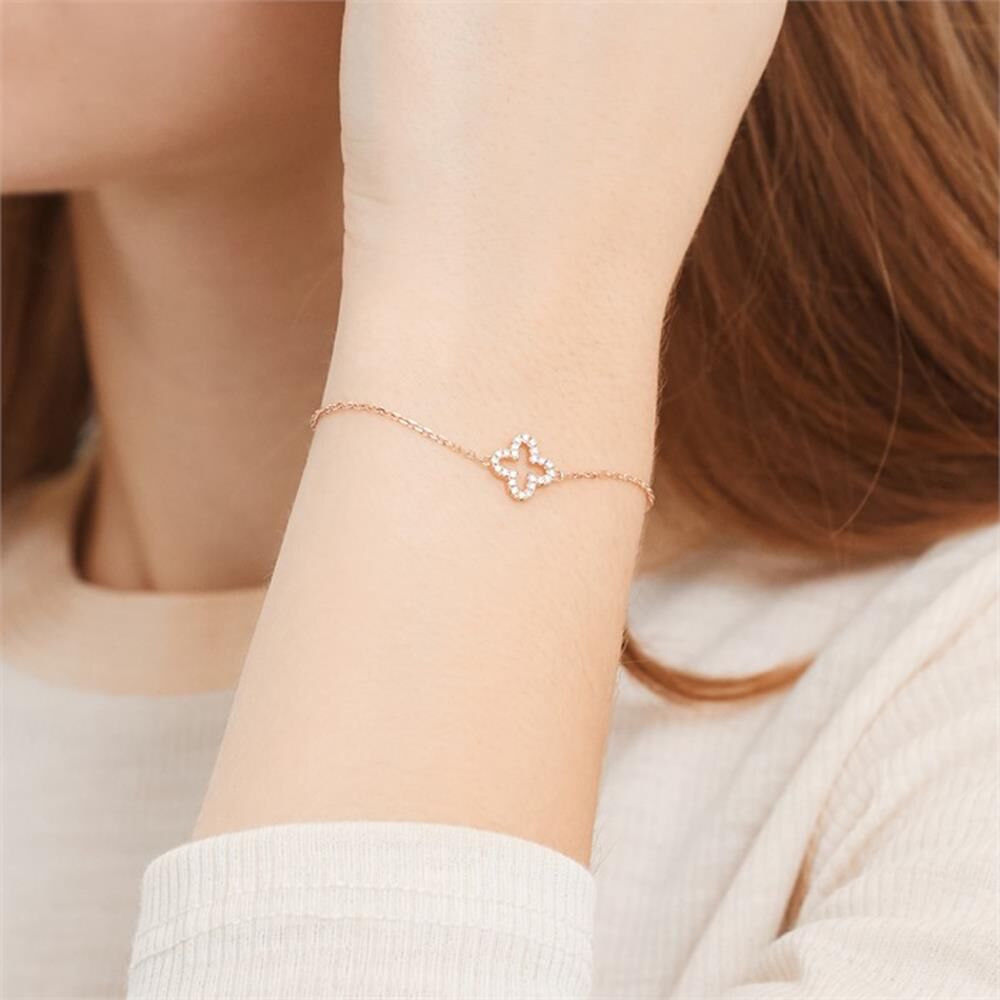 Brilladia Armband Blüte aus 585er Roségold mit Diamanten rosé