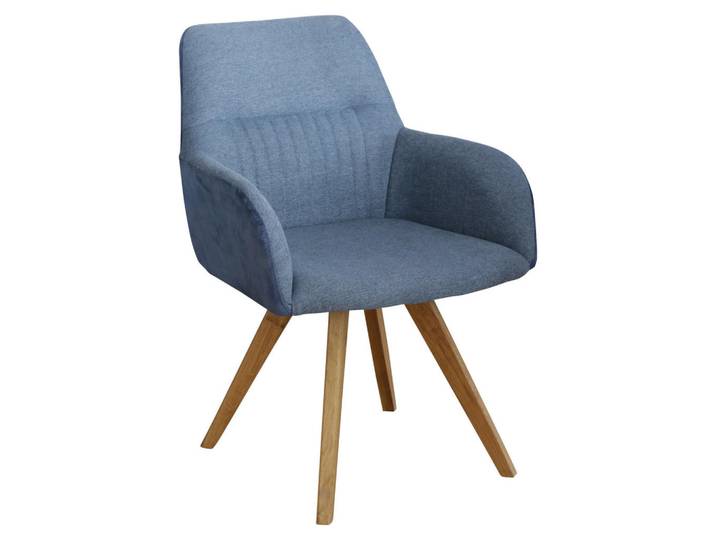 Linea Natura Armlehnstuhl, Blau, Eiche, Holz, Wildeiche, vollmassiv, eckig, 61x88x69 cm, Esszimmer, Stühle, Esszimmerstühle, Armlehnenstühle