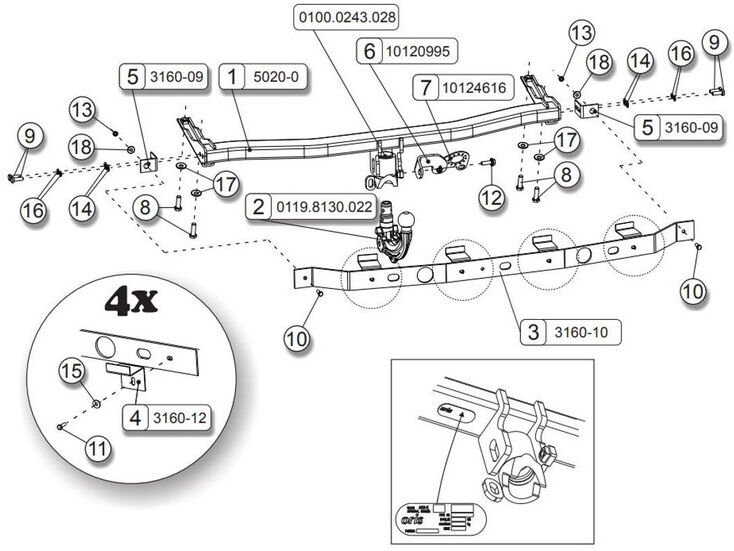 Attelage Volkswagen Caddy / Caddy Maxi (09/15-08/20) RDSOV