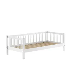 KOJENBETT 90x200 Keeley Buche Weiß Holz Komfort Stabil Modern Design
