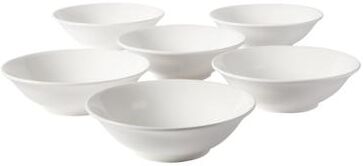 Gibson Home Great Essentials 6 Piece 8 Inch Porcelain Bowl Set, White Round Pasta Soup Salad Bowls