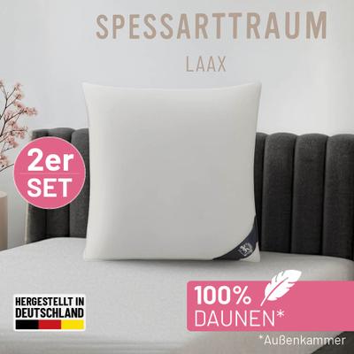 3-Kammer-Kopfkissen SPESSARTTRAUM "Laax Sparset", weiß, B:80cm L:80cm, Bezug Außenkissen: 100% Baumwolle. Füllung Außenkammer: 100% Daunen. Füllung Innenkammer: 100% Federn, Kopfkissen, Kissen 40x80, 80x80xm & weitere Größen