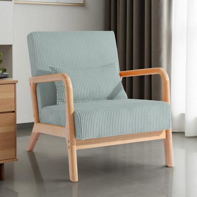DREAMSIDEA Mid-Century Upholstered Accent Chair with Wood Frame
