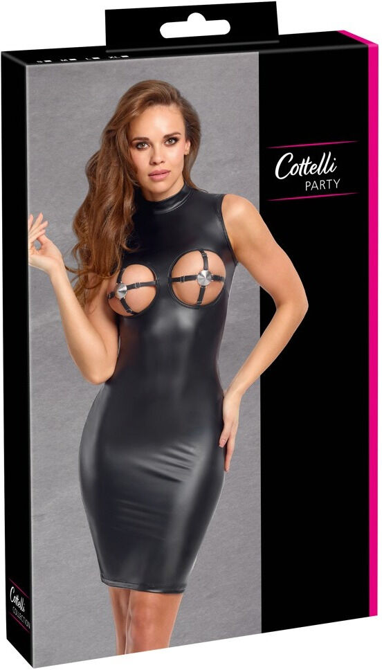 Cottelli PARTY Robe provocante et moulante au look mat noir