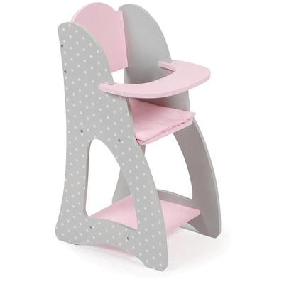 Puppenhochstuhl CHIC2000 "Puntos, grey", grau (puntos grau), Puppenmöbel, KinderB:30cm H:52cm T:30cm, MDF, Massivholz, B:30cm H:52cm T:30cm