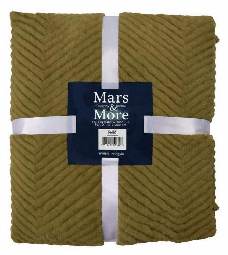 Mars & More Geruite deken met visgraatpatroon, groen, 140 x 200 cm
