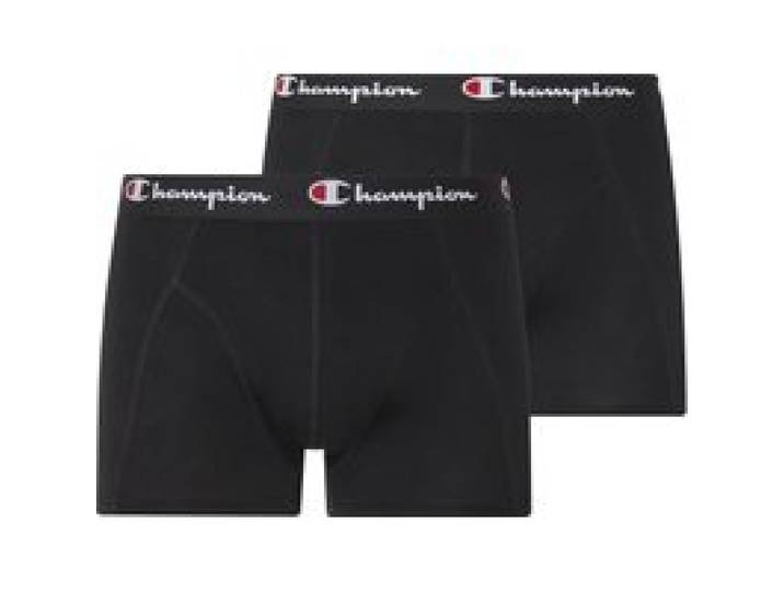 CHAMPION Caleçons homme, lot de 2, riche en coton. (noir, L)