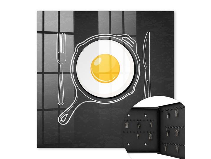 SCHLÜSSELBOX Schwarz 30x30 cm- Türöffnung nach rechts - Spiegelei