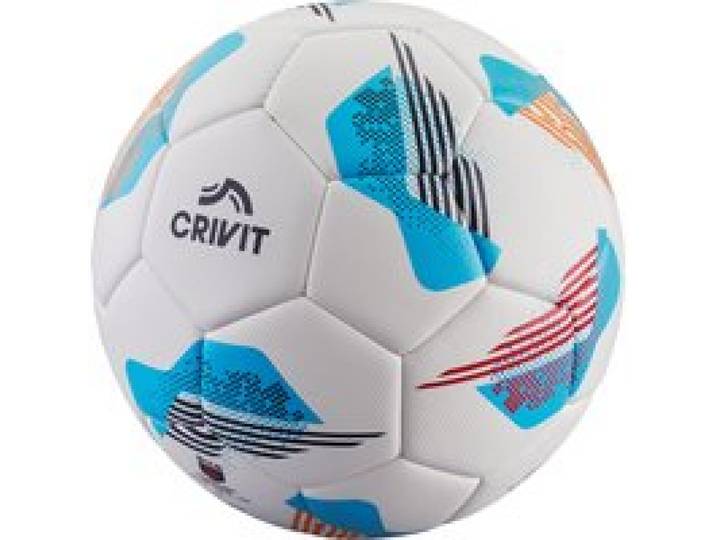 CRIVIT Ballon de football, avec valve renforcée par tissu. (gr. 5/bleu)