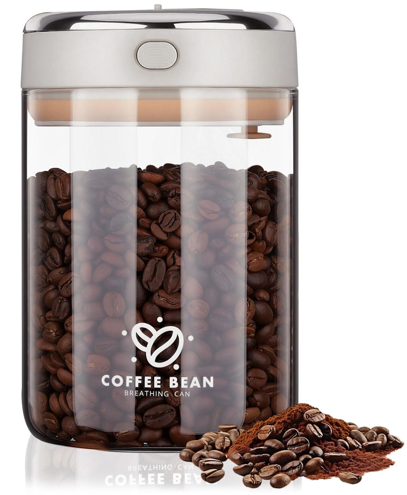 Dripio Glazen koffiecontainer, 1100 ml, luchtdicht met ventiel