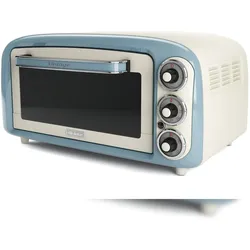 Ariete 979BL Mini-Backofen Vintage blau 18 L mit Ober- und Unterhitze im Retrolook, 1380 Watt