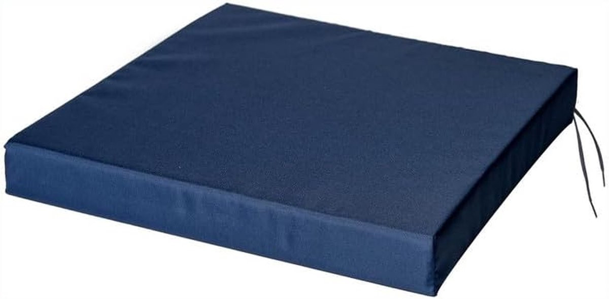 Grijs stoelkussen met rugleuning en waterbestendige hoes - 50 x 50 cm