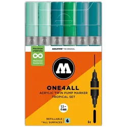 Molotow, Marker, Acrylmarker One4All Acrylic Twin Tropical Set (6x)