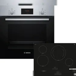 Bosch Einbau-Backofen-Set, HBF133BR0 + PIE811BB5E, Einbau-Backofen, Induktionskochfeld HBD231BR80