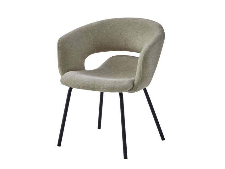 Fauteuil de table en tissu luxury grège