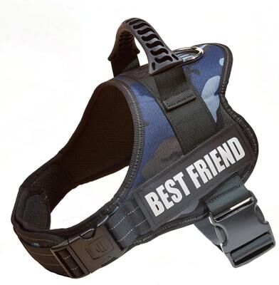 Uplift Treasures Adjustable Nylon Dog Harness With Custom ID Tag 14 s