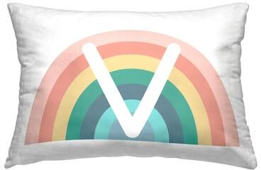 Stupell Rainbow Initial Decorative Printed Throw Pillow Design by Daphne Polselli