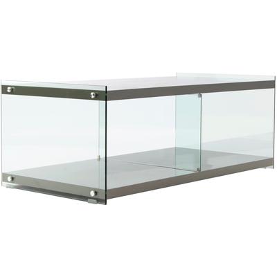 TV-Schrank KAYOOM "TV-Tisch Elementary, eckige Form, viel Ablagefläche", grau, B:120cm H:45cm T:60cm, Schränke, TV-Tisch, gehärtetes Glas, pflegeleicht