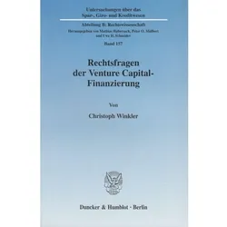 Rechtsfragen der Venture Capital-Finanzierung, Fachbücher von Christoph Winkler