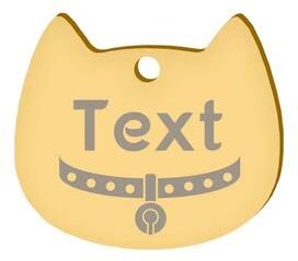 Uplifted Finds Custom Laser Engraved Stainless Steel Cat Face ID Tag gold 389 l