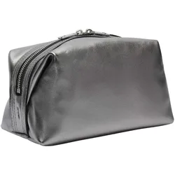 Liebeskind Berlin Pouch Accessories Kosmetiktasche aus Leder, Necessaire, Silber, Grau