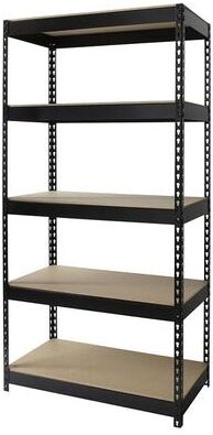"Iron Horse 3800 lb Riveted Shelving, 5-Shelf, 72""Hx36""Wx18""D, Black"
