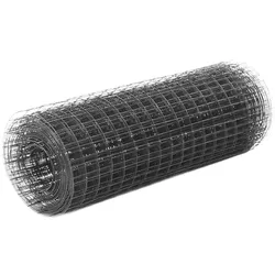 vidaXL Drahtzaun Stahl mit PVC-Beschichtung 10x0,5 m Grau