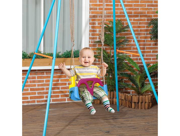 Outsunny Balançoire Enfants 3-en-1 Intérieur/Extérieur Ajustable