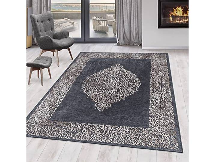 Fiesta Nouristan anti-rutsch teppich flachgewebt rechteckig 80x150cm schwarz