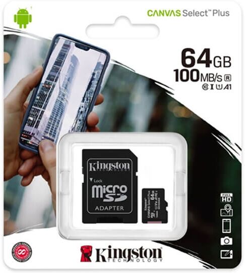 Kingston Micro SDXC Muistikortti Class 10, 64GB