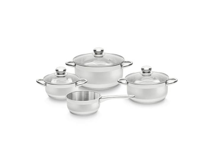 Kochtopfset Edelstahl Silberfarben