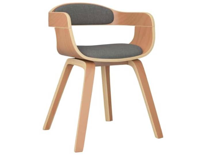 HKLGBVCR Esszimmerstuhl, hellgrau, aus gebogenem Holz und Stoff Ergonomisches und ästhetisches Design, Sitz und Rückenlehne mit Schaumstoff gepolstert, weicher Stoff, gebogene Holzbeine