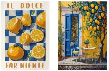 Uplift Picks Italian Lemon Tree Wall Art Cottagecore Landscape Canvas Print For Spring Home Decor 15 20x30 Cm unframed
