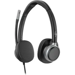 HP Poly Mission 625 (Kabelgebunden, USB-A, USB-C, Google Meet, Microsoft Teams, Zoom), Office Headset, Schwarz