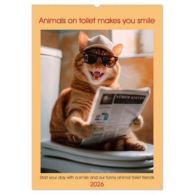 Animals on toilet makes you smile (Wall Calendar 2026 DIN A2 portrait), CALVENDO 12 Month Wall Calendar